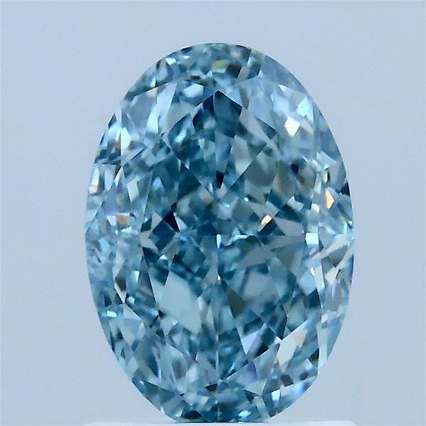 1.56 Ct. Fancy Intense Greenish Blue Oval Lab Grown Diamond