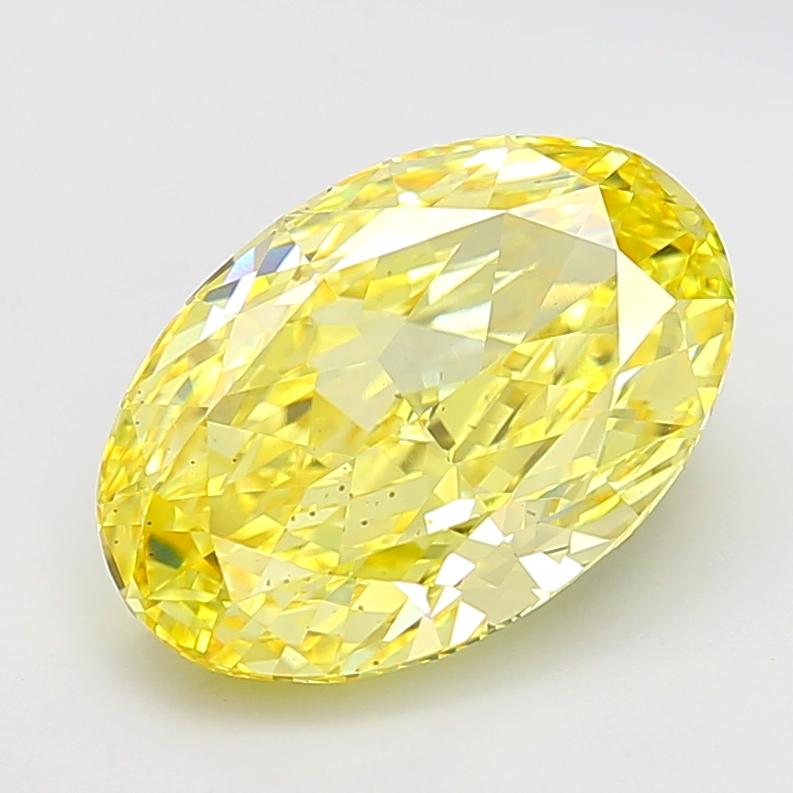 6.54 Ct. Fancy Intense Yellow Oval Lab Grown Diamond