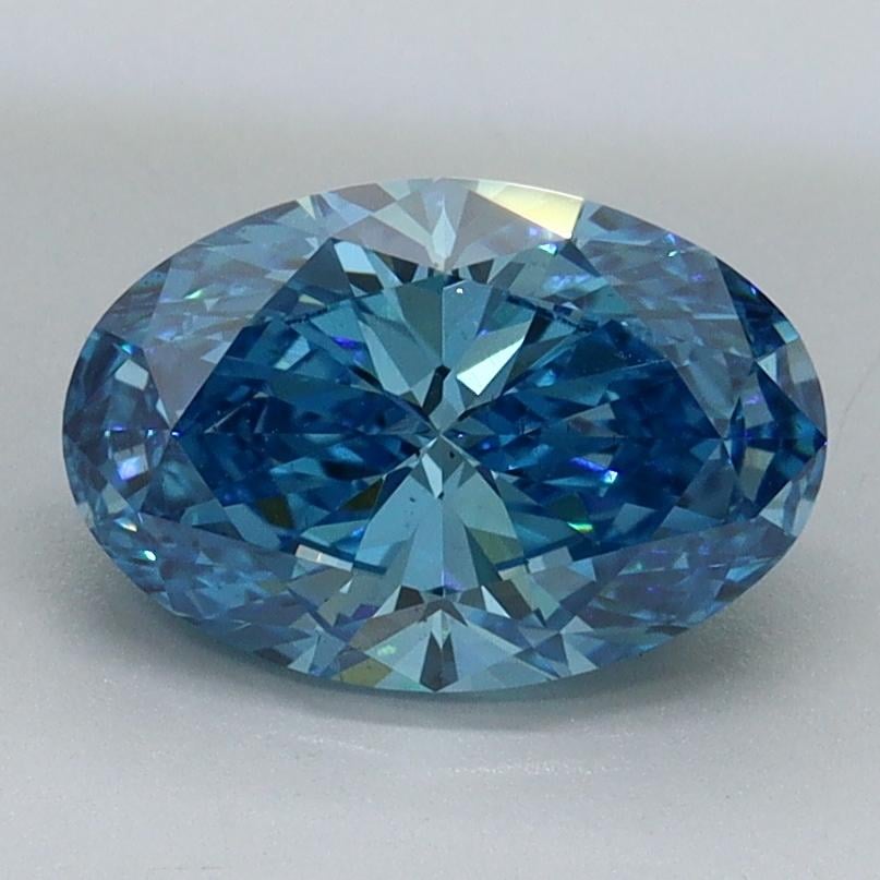 1.51 Ct. Fancy Vivid Blue Oval Lab Grown Diamond