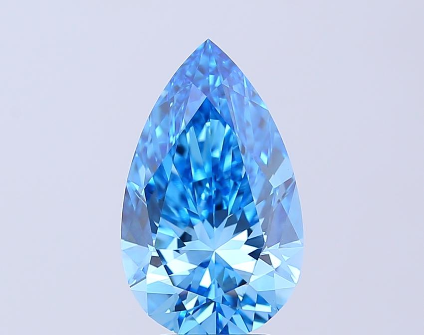 4.01 Ct. Fancy Vivid  Blue Pear Lab Grown Diamond