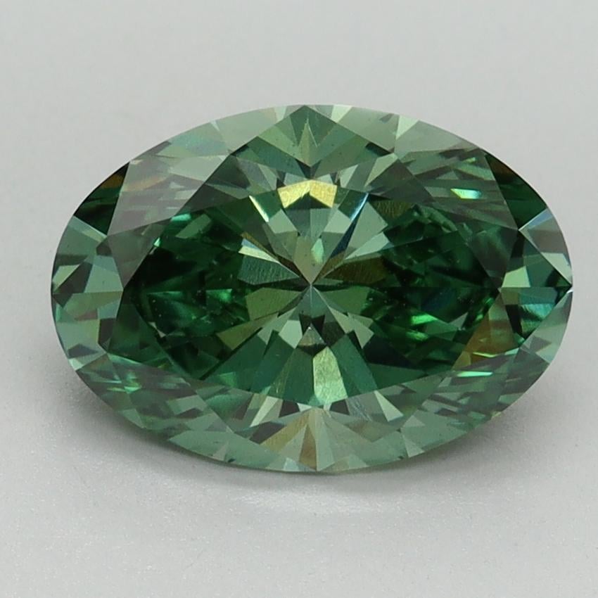 2.17 Ct. Fancy Vivid Pacific Green Oval Lab Grown Diamond