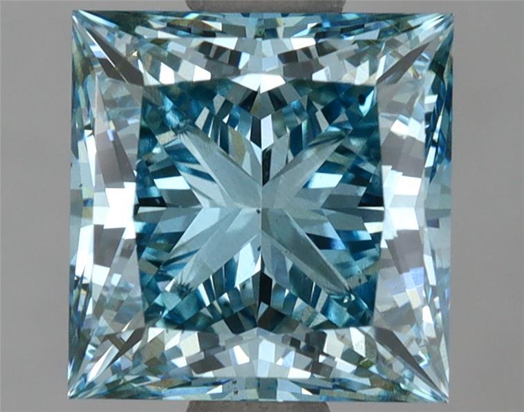 2.50 Ct. Fancy Vivid Blue Princess Lab Grown Diamond