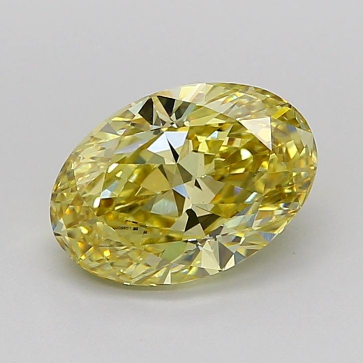 1.71 Ct. Fancy Intense Yellow Oval Lab Grown Diamond