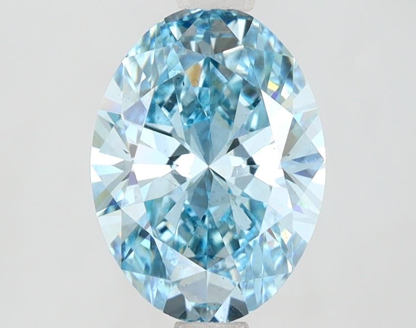 2.01 Ct. Fancy Intense Blue Oval Lab Grown Diamond