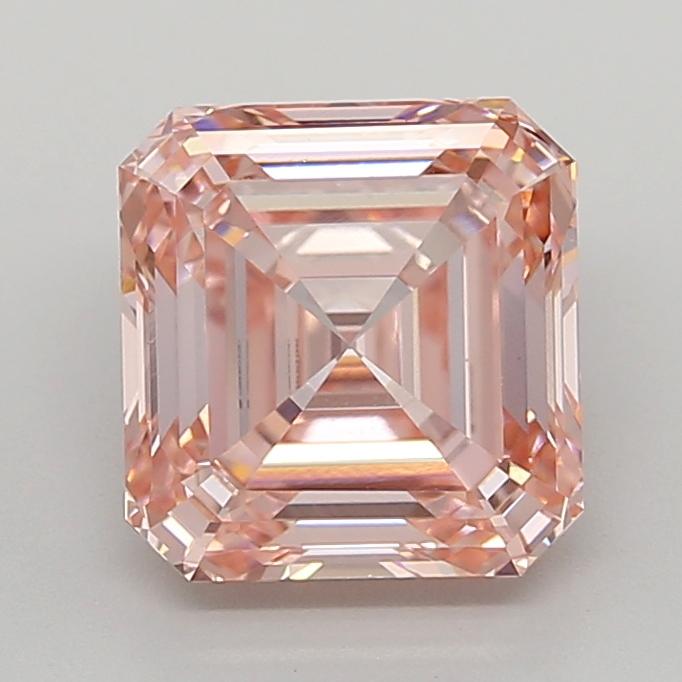 3.77 Ct. Fancy Vivid  Pink Asscher Lab Grown Diamond
