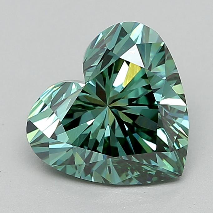 2.09 Ct. Fancy Vivid  Green Heart Lab Grown Diamond