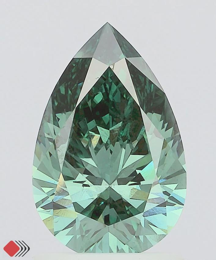 1.50 Ct. Fancy Vivid Green Pear Lab Grown Diamond