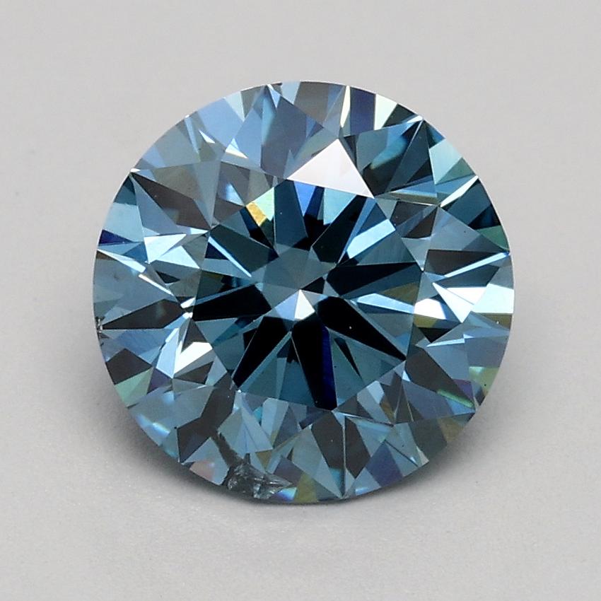 1.51 Ct. Fancy Vivid Blue Round Lab Grown Diamond