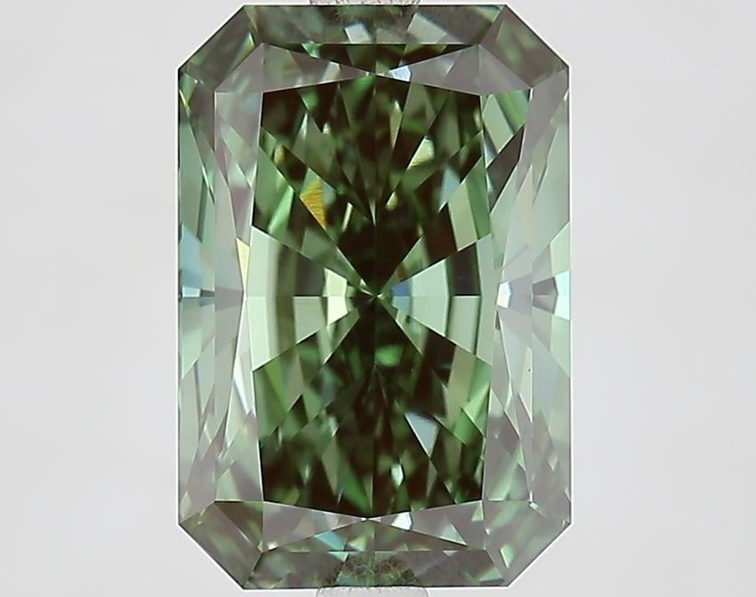 4.58 Ct. Fancy Vivid Green Radiant Lab Grown Diamond