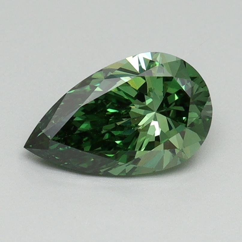 0.91 Ct. Fancy Vivid Pacific Green Pear Lab Grown Diamond