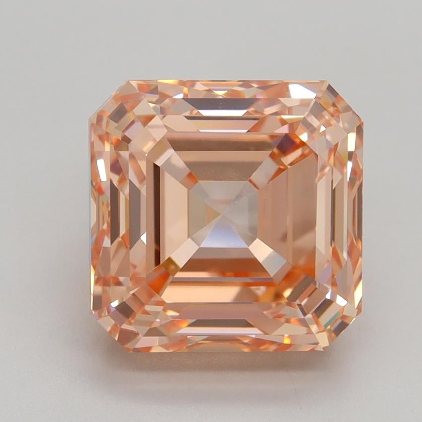 5.01 Ct. Fancy Intense Orangy Pink Asscher Lab Grown Diamond