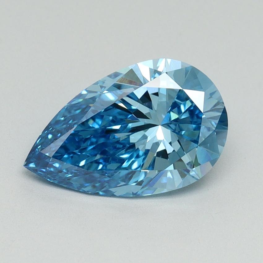 1.61 Ct. Fancy Vivid Blue Pear Lab Grown Diamond