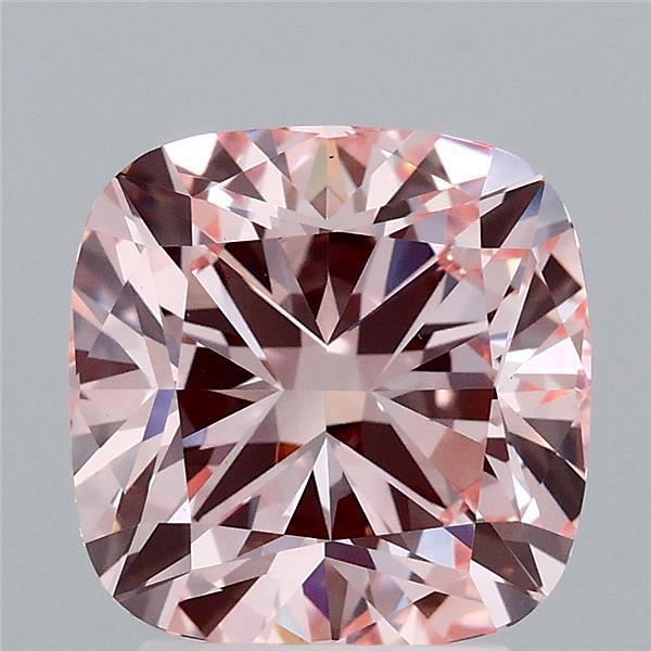 3.09 Ct. Fancy Intense  Pink Cushion Lab Grown Diamond