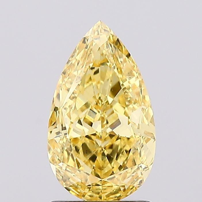 1.64 Ct. Fancy Vivid  Yellow Pear Lab Grown Diamond