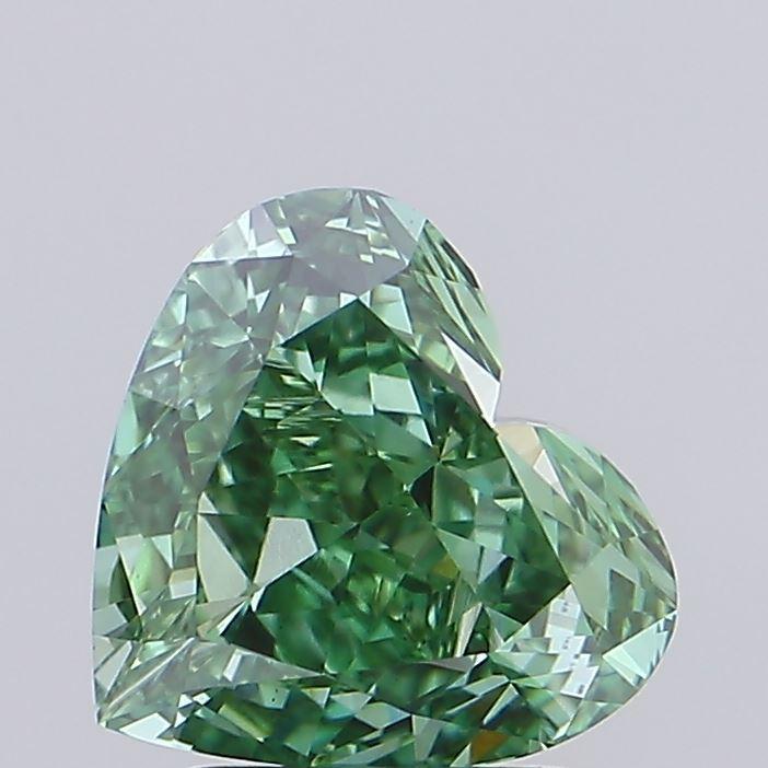 2.00 Ct. Fancy Vivid Green Heart Lab Grown Diamond