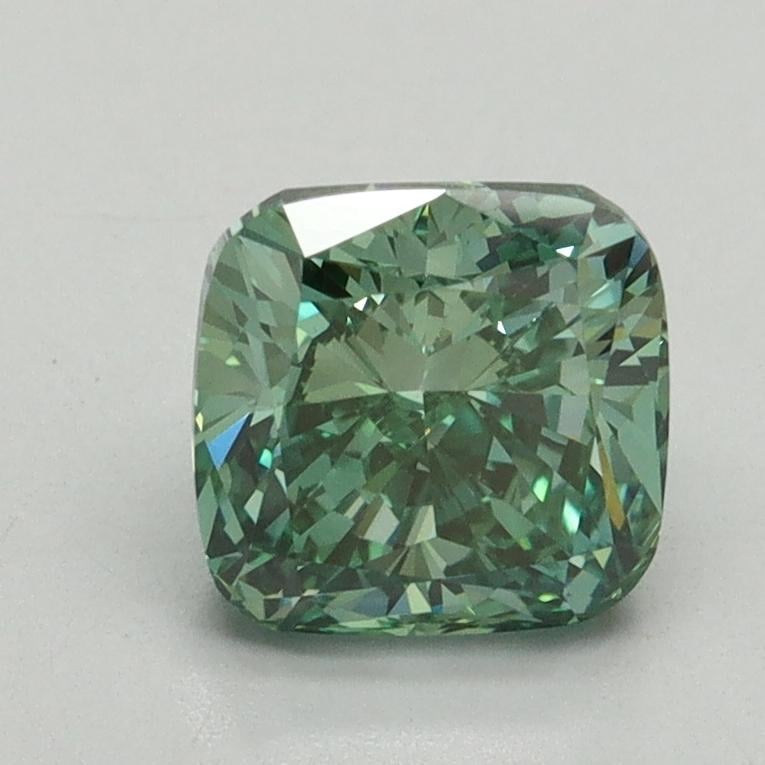 1.60 Ct. Fancy Vivid Pacific Green Cushion Lab Grown Diamond
