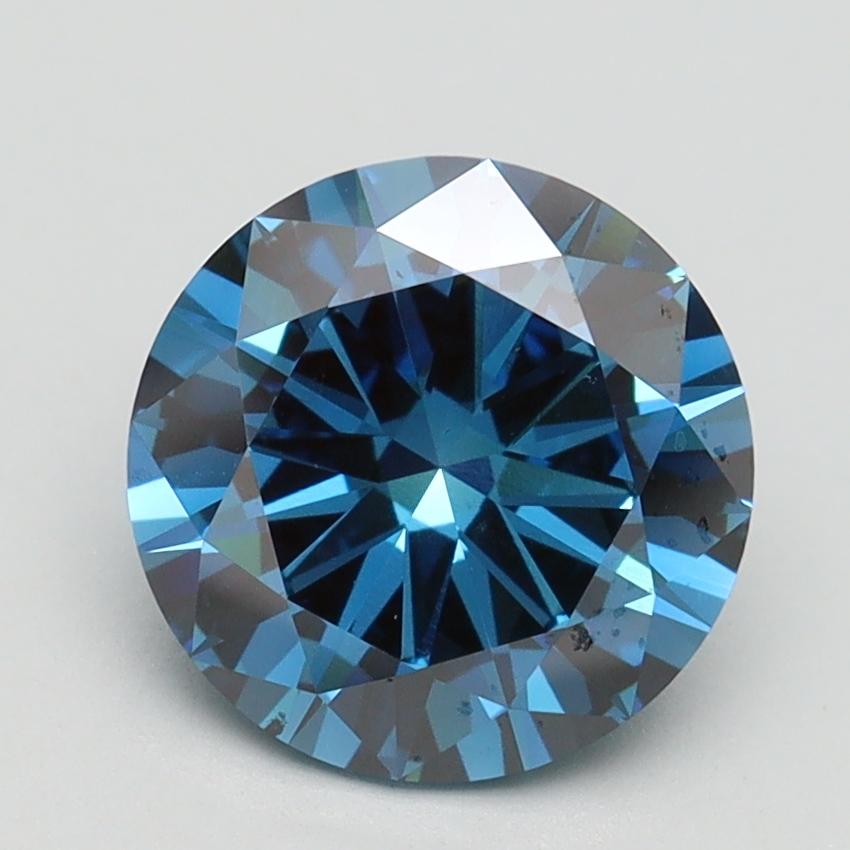 2.01 Ct. Fancy Vivid Blue Round Lab Grown Diamond