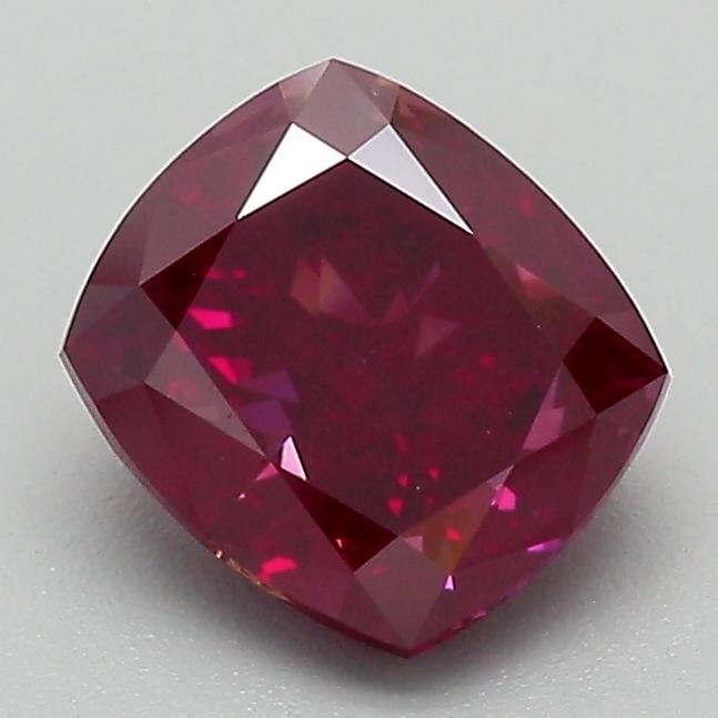 1.54 Ct. Fancy Purplish Red Cushion Lab Grown Diamond
