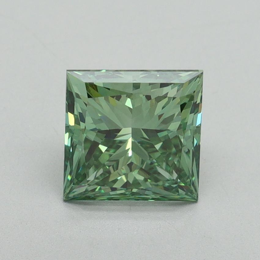 1.63 Ct. Fancy Vivid Green Princess Lab Grown Diamond