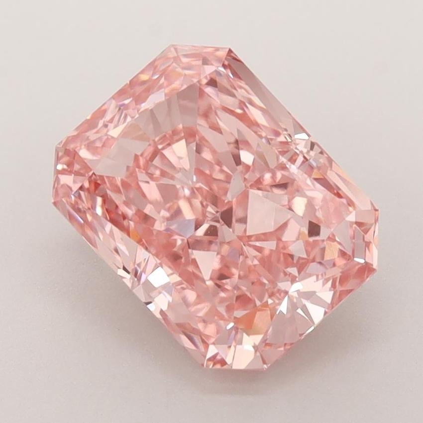 3.21 Ct. Fancy Vivid Pink Radiant Lab Grown Diamond