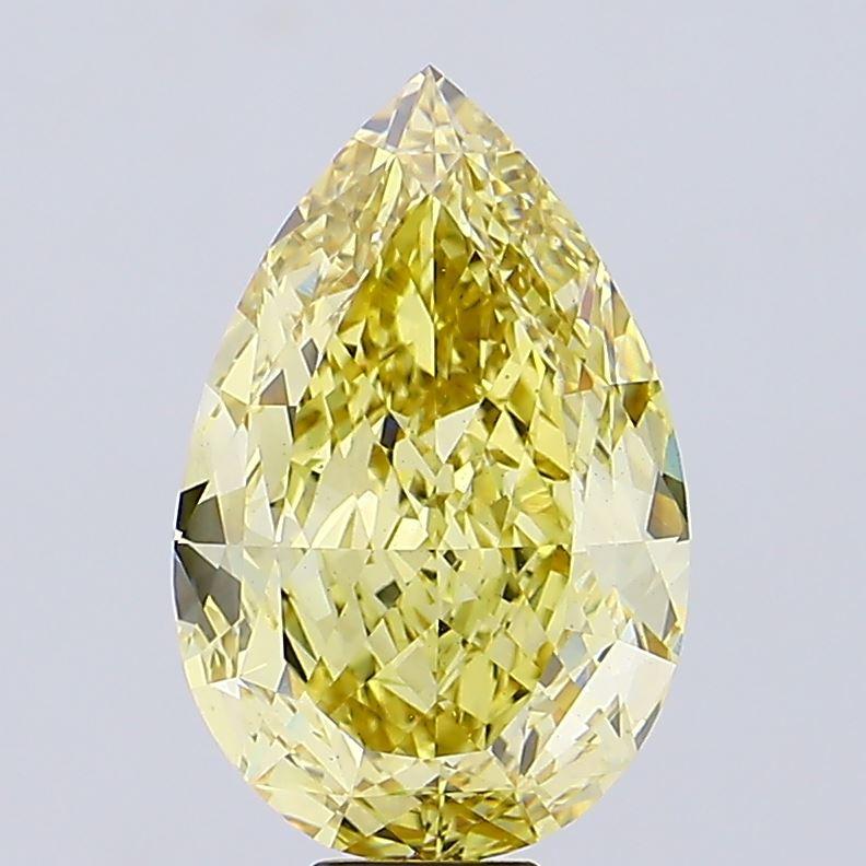 15.07 Ct. Fancy Intense Yellow Pear Lab Grown Diamond