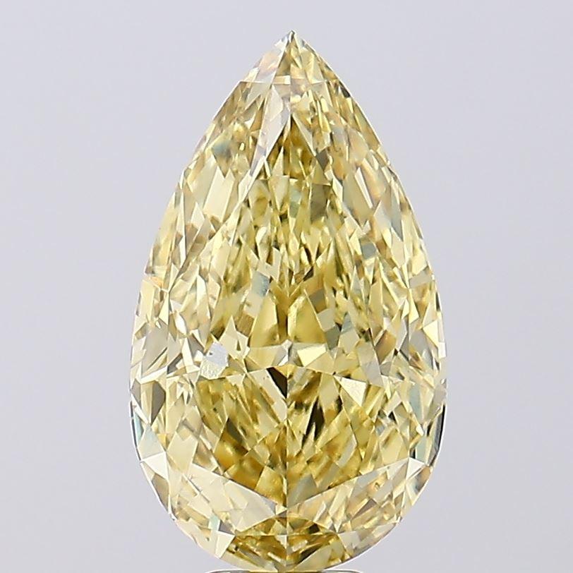 10.13 Ct. Fancy Intense Yellow Pear Lab Grown Diamond
