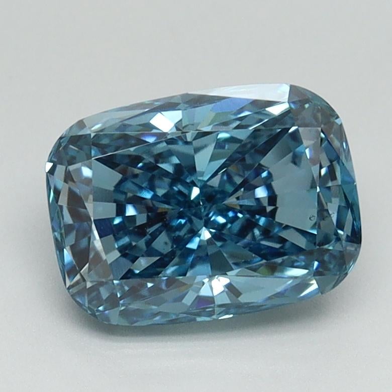 1.59 Ct. Fancy Vivid Blue Cushion Lab Grown Diamond