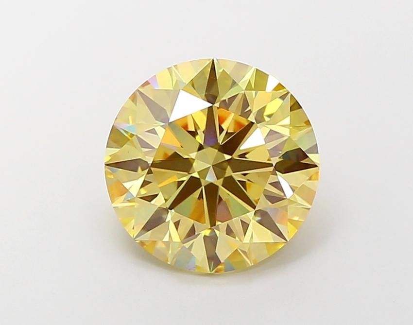 4.82 Ct. Fancy Intense Yellow Round Lab Grown Diamond