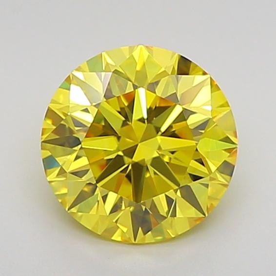 1.23 Ct. Fancy Vivid Yellow Round Lab Grown Diamond