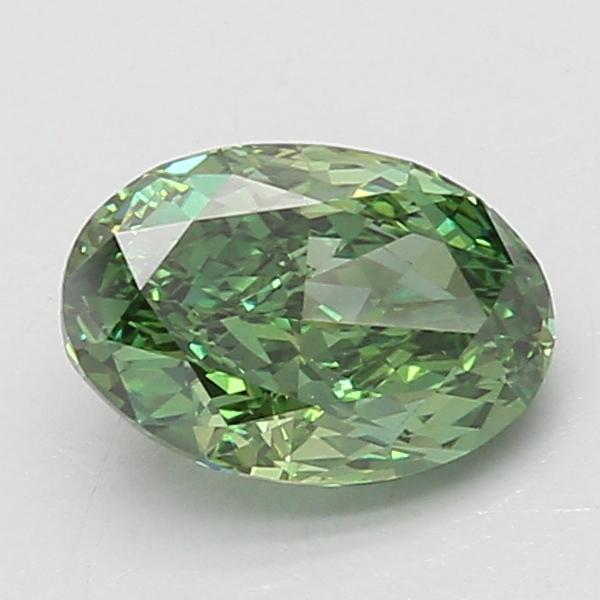 1.58 Ct. Fancy Vivid Green Oval Lab Grown Diamond