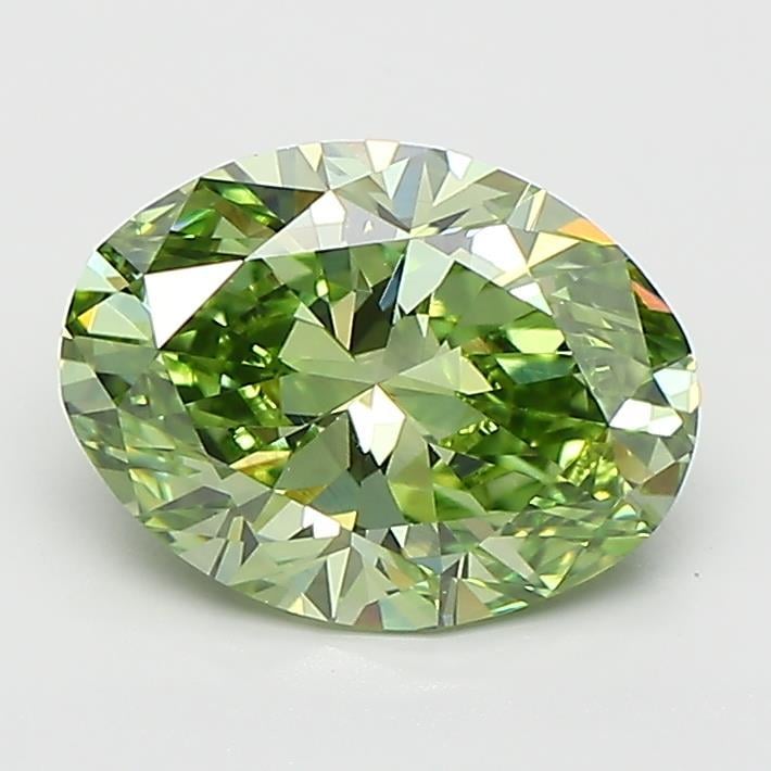 1.52 Ct. Fancy Vivid  Green Oval Lab Grown Diamond