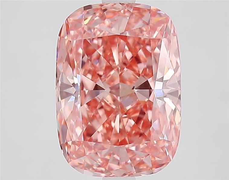 3.33 Ct. Fancy Vivid  Pink Cushion Lab Grown Diamond