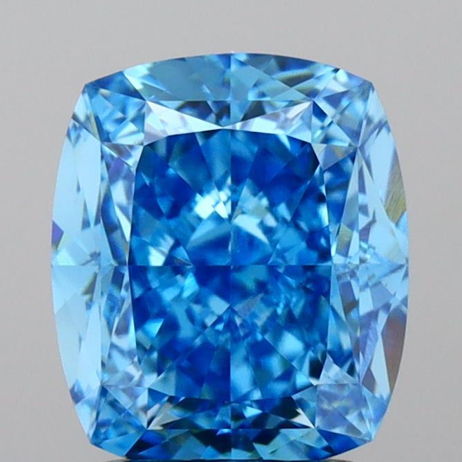 2.08 Ct. Fancy Vivid Blue Cushion Lab Grown Diamond