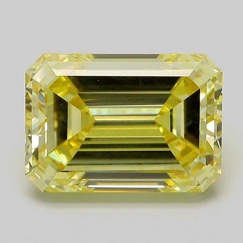 6.02 Ct. Fancy Intense  Yellow Emerald Lab Grown Diamond