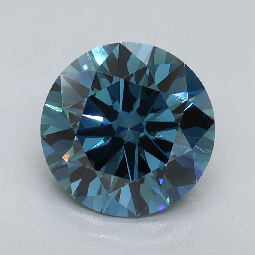 2.01 Ct. Fancy Vivid Malibu Blue Round Lab Grown Diamond