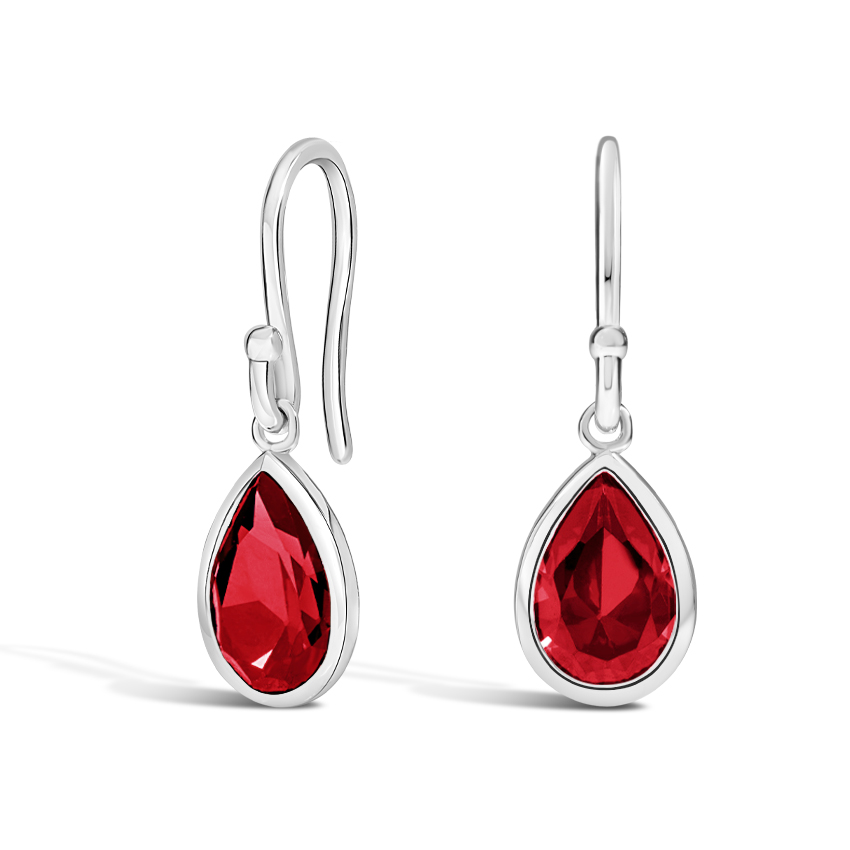 Bezel Ruby Earrings 