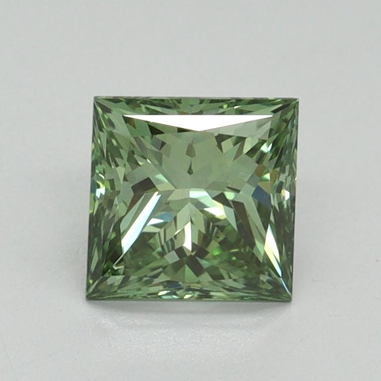 1.01 Ct. Fancy Vivid Green Princess Lab Grown Diamond