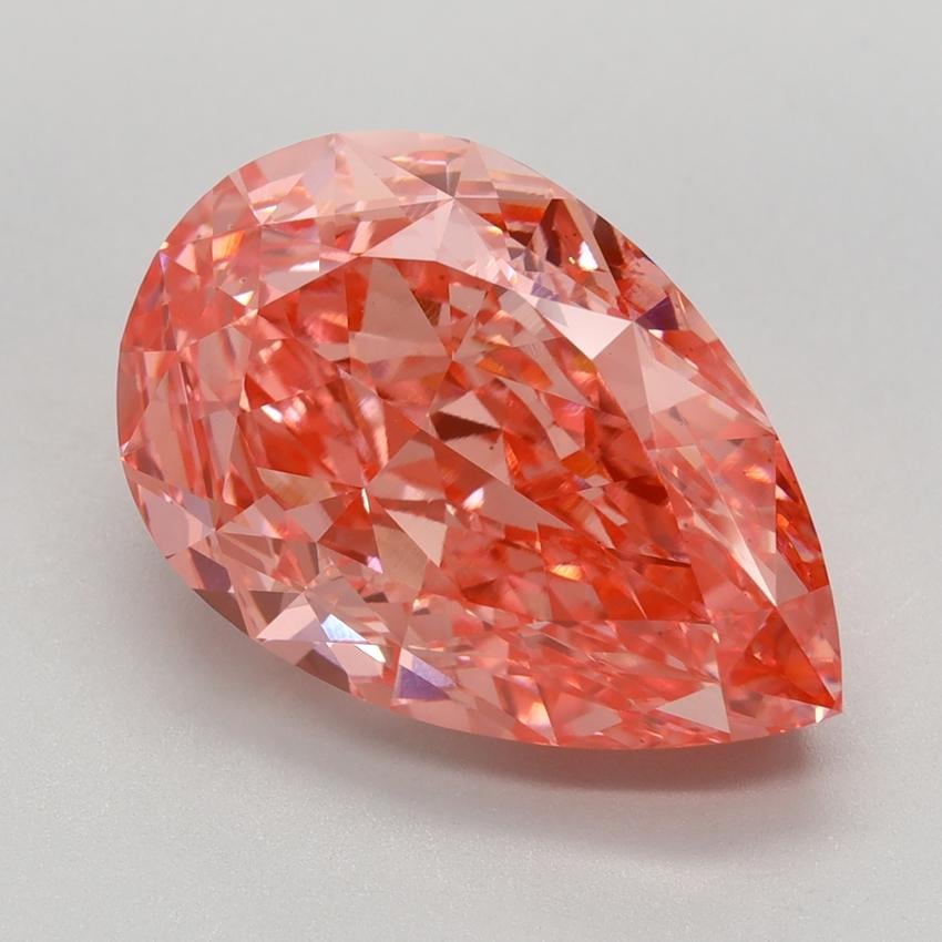 6.59 Ct. Fancy Vivid Pink Pear Lab Grown Diamond