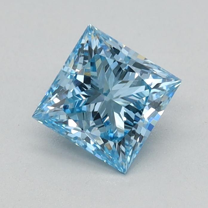 0.51 Ct. Fancy Vivid Blue Princess Lab Grown Diamond
