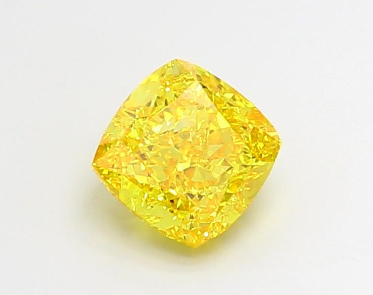 2.02 Ct. Fancy Vivid Yellow Cushion Lab Grown Diamond