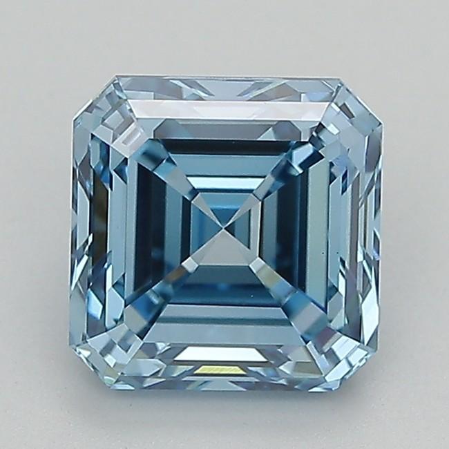 3.02 Ct. Fancy Vivid  Blue Asscher Lab Grown Diamond