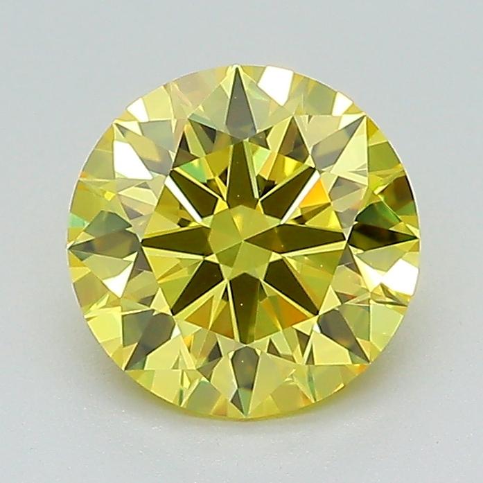 1.38 Ct. Fancy Vivid Yellow Round Lab Grown Diamond