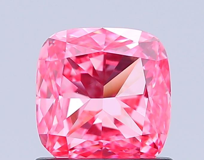 1.03 Ct. Fancy Vivid Pink Cushion Lab Grown Diamond