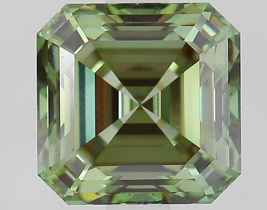 2.09 Ct. Fancy Vivid Green Asscher Lab Grown Diamond