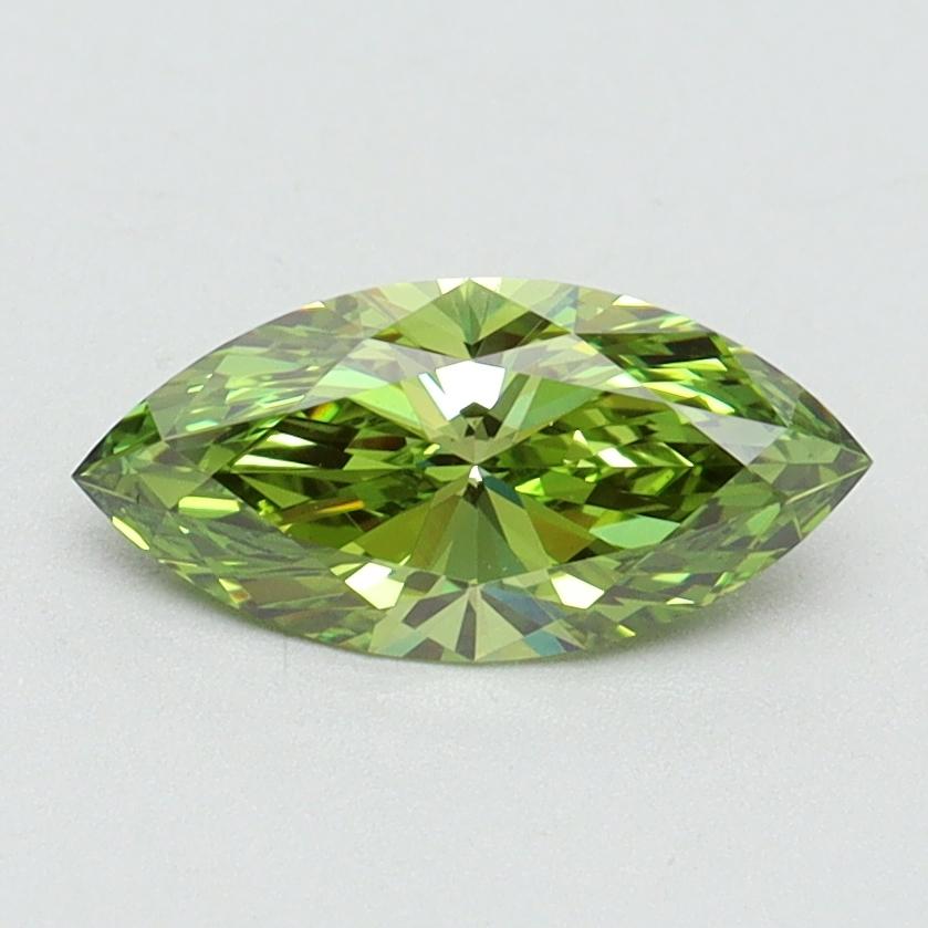 0.77 Ct. Fancy Vivid Green Marquise Lab Grown Diamond