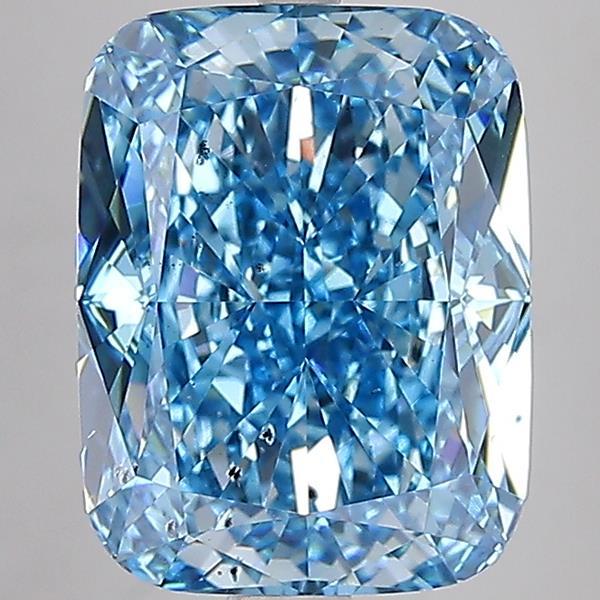 10.02 Ct. Fancy Vivid  Blue Cushion Lab Grown Diamond