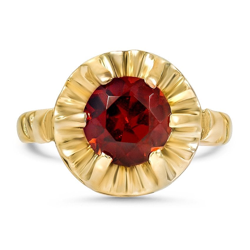 Retro Garnet Cocktail Ring