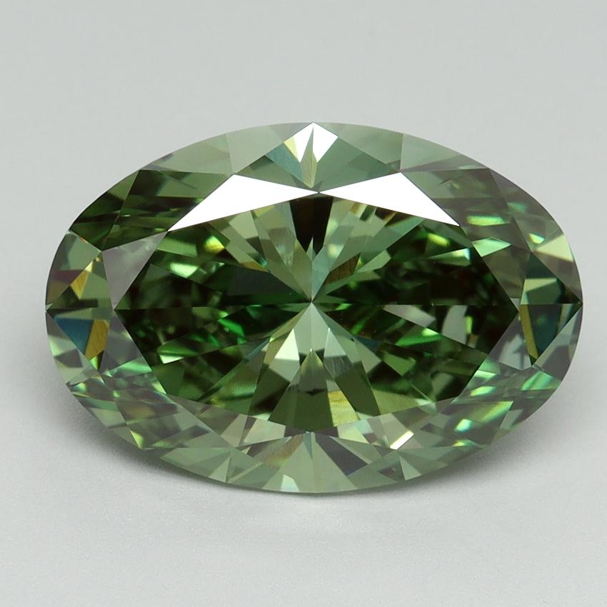 5.17 Ct. Fancy Vivid Green Oval Lab Grown Diamond