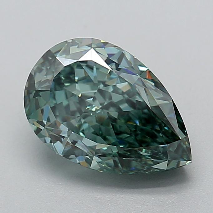2.20 Ct. Fancy Vivid Green Pear Lab Grown Diamond
