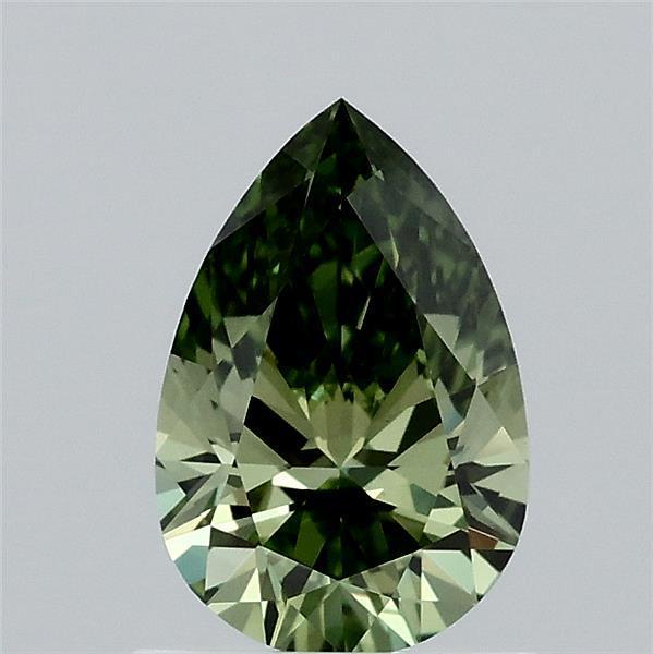 0.90 Ct. Fancy Vivid Green Pear Lab Grown Diamond